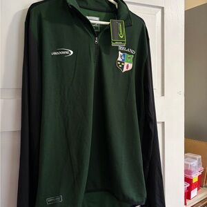Ireland Dark Green & Black Quarter-Zip Rugby Jersey
